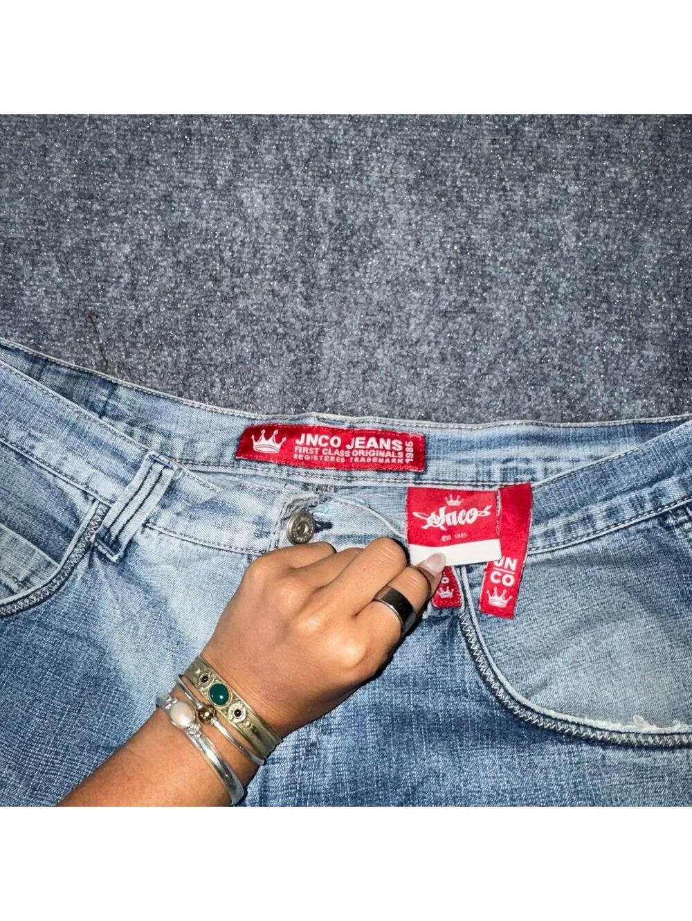 JNCO Jeans Grail Baggy Carpenter Denim Jorts Mens XL 36 Vtg y2k 90s Rare Snake